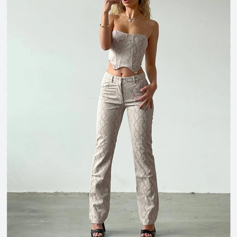 JGR & STN Grey Snake Bootcut Casual Boho Festival Mob Wife Swiftie Pants‎ Sz 6
